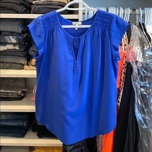 Royal blue short sleeve blouse